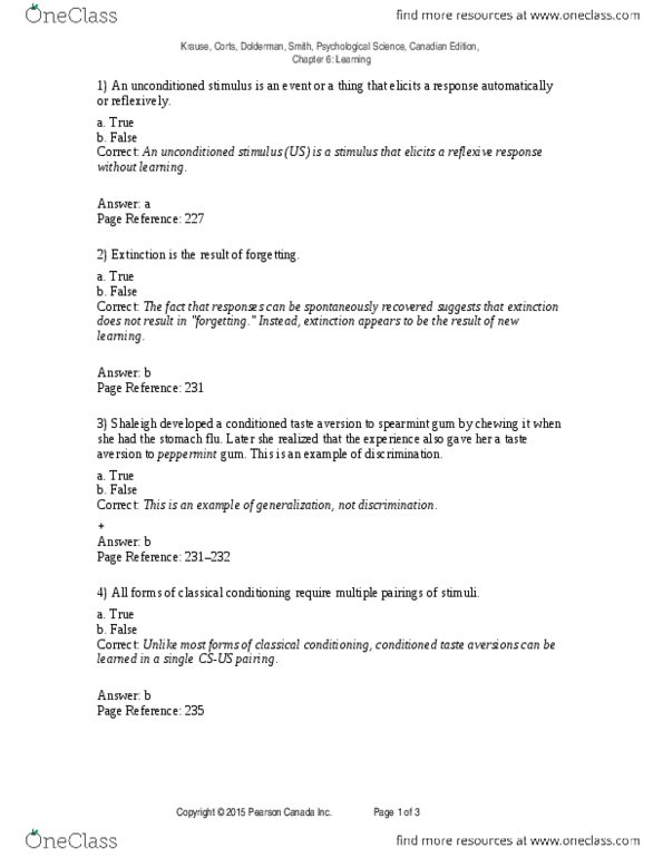 SOCA01H3 Lecture Notes - Lecture 6: Latent Learning, Observational Learning, Conditioned Taste Aversion thumbnail