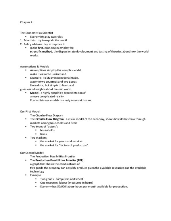ECN 104 Chapter 2: Chapter 2 - Thinking Like an Economist thumbnail