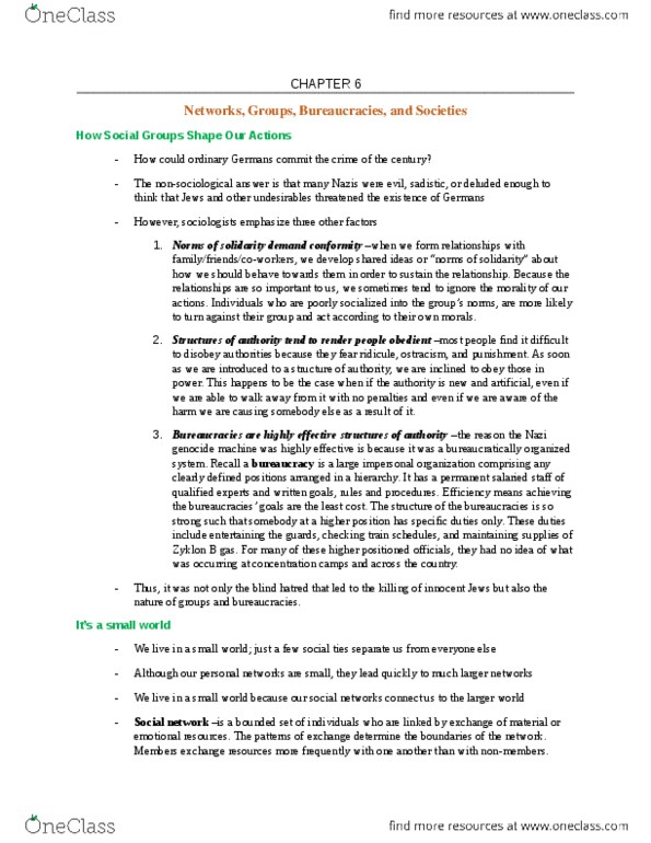 SOCA02H3 Chapter Notes - Chapter 6: Group Cohesiveness, Ingroups And Outgroups, Groupthink thumbnail