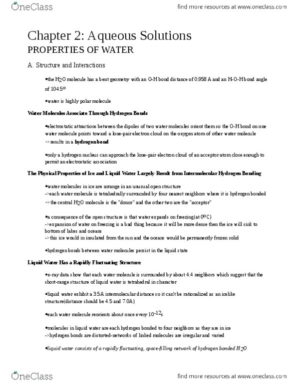 BCH 2333 Chapter Notes - Chapter 2: Lewis Acids And Bases, Titration, Conjugate Acid thumbnail