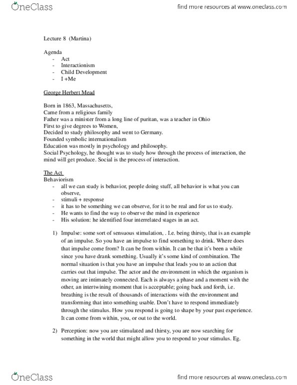 SOCB43H3 Lecture Notes - Lecture 8: Behaviorism thumbnail
