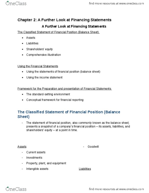 ACCO 230 Chapter Notes - Chapter 2: Income Statement, Accounts Receivable, Going Concern thumbnail