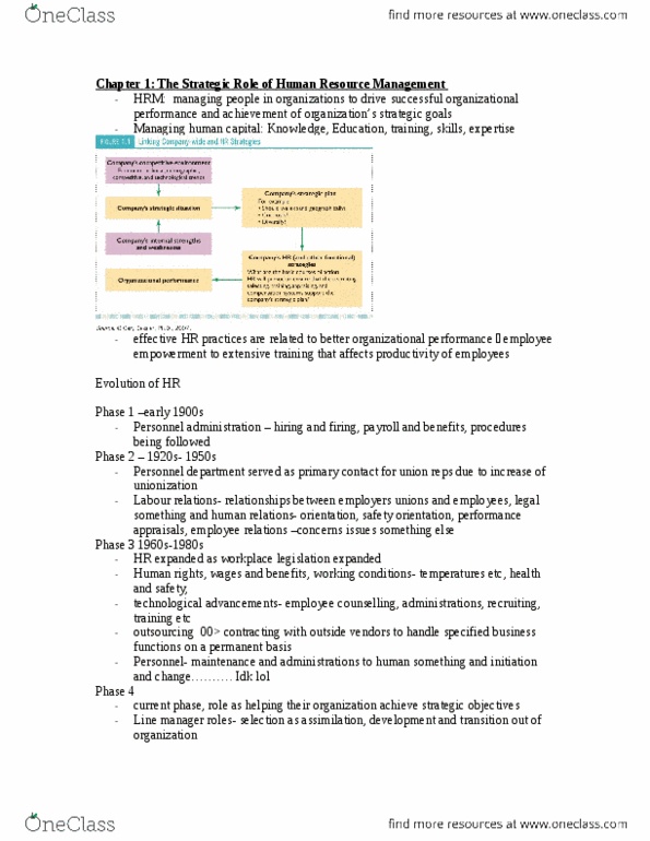 HRM200 Chapter Notes - Chapter 1-6: Industrial Engineering, Job Sharing, Organizational Communication thumbnail