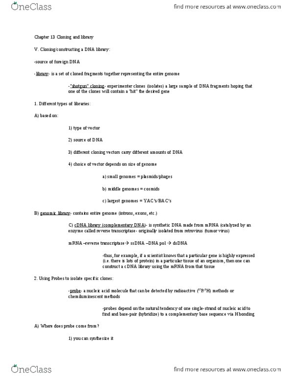 CAS BI 107 Chapter Notes - Chapter 13: Protein Kinase, Peptide, Cell Fractionation thumbnail