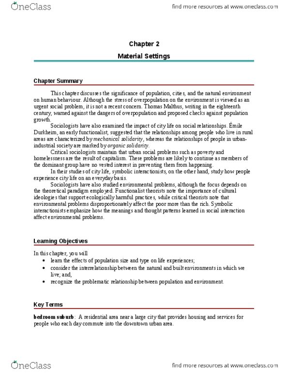 SOC103H1 Chapter Notes - Chapter 2: Symbolic Interactionism, Integrated Geography, Demographic Transition thumbnail