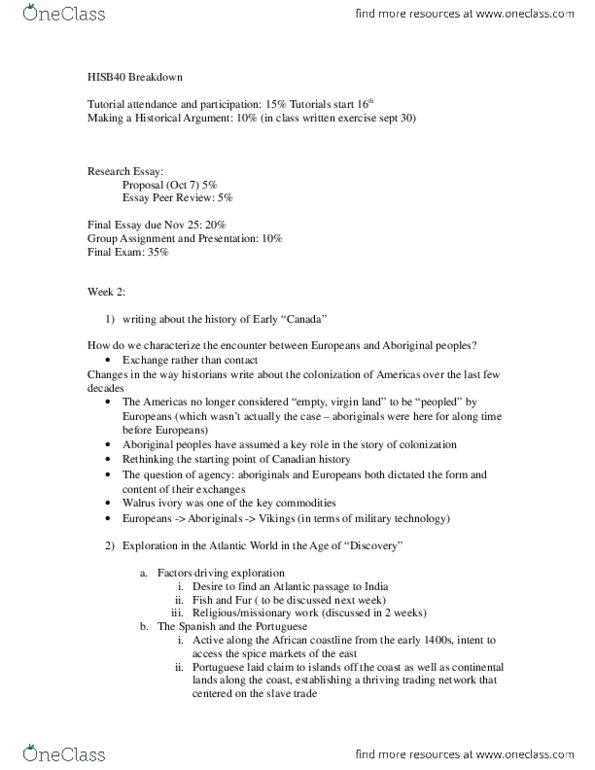 HISB40H3 Lecture Notes - Lecture 1: Scurvy, Miscegenation thumbnail