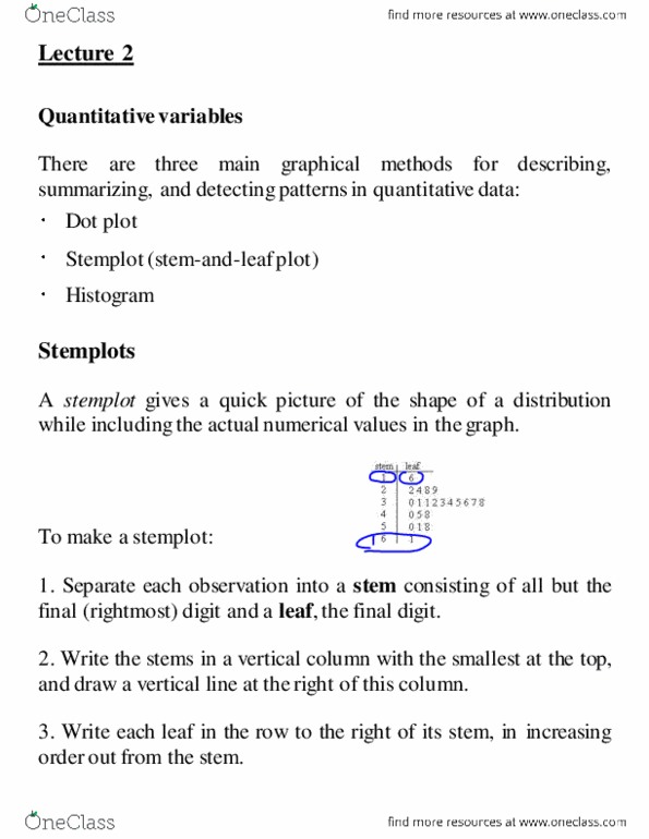 STAB22H3 Lecture Notes - Lecture 2: Minimax, Summary Statistics, Central Tendency thumbnail