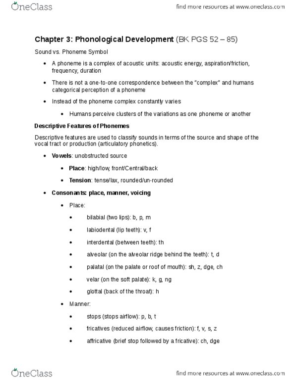 COMD 4380 Lecture Notes - Lecture 13: North American English, Epenthesis, African American Vernacular English thumbnail