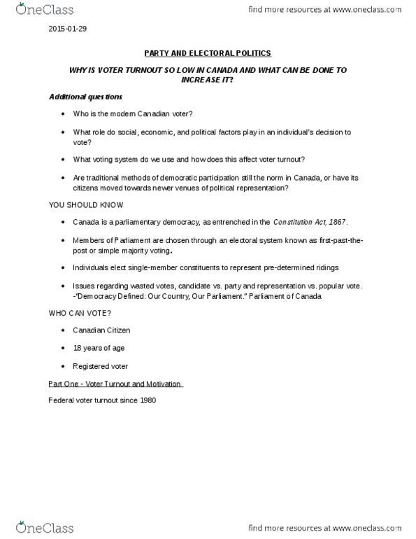 POL 4320 Lecture Notes - Lecture 3: Proportional Representation, Youth Vote In The United States, Voting Age thumbnail