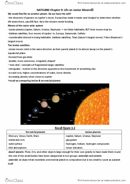 NATS 1880 Chapter Notes - Chapter 9: Active Object, Tidal Locking, Orbital Period thumbnail