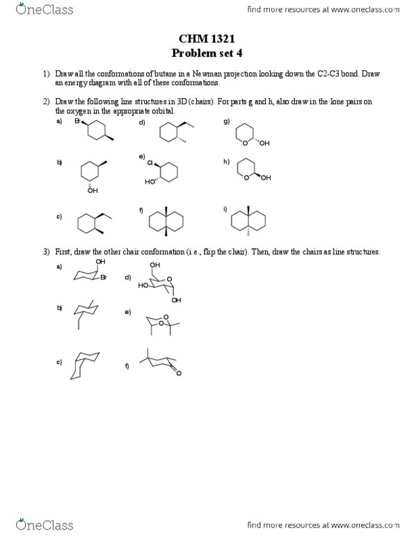 CHM 1321 Lecture Notes - Lecture 4: Stereoisomerism, Phenylalanine, Cyclohexane Conformation thumbnail