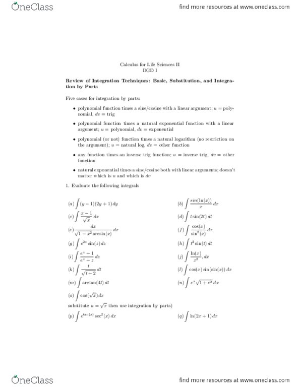 MAT 1332 Lecture Notes - Lecture 1: Exponential Function thumbnail