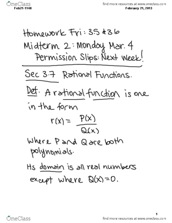 MATH 1148 Lecture 9: Rational Functions thumbnail