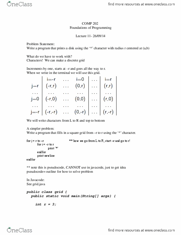 COMP 202 Lecture Notes - Lecture 11: Palindrome, Newline thumbnail