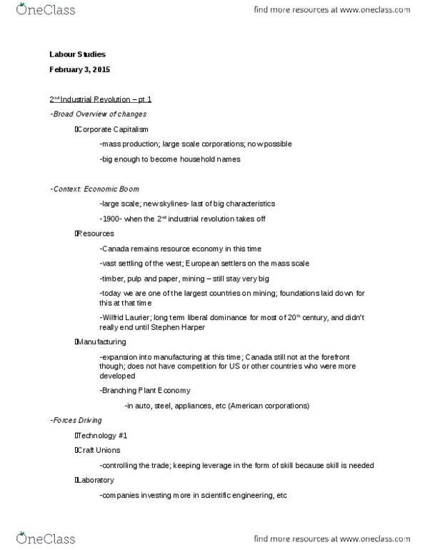 LABRST 1A03 Lecture Notes - Lecture 8: Scientific Management thumbnail