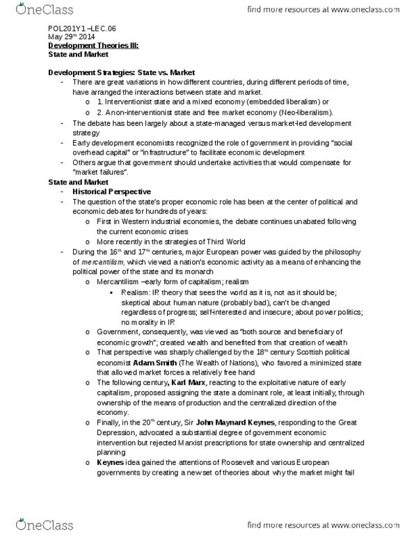 POLC90H3 Lecture Notes - Lecture 6: Totalitarianism, Structural Anthropology, Mercantilism thumbnail