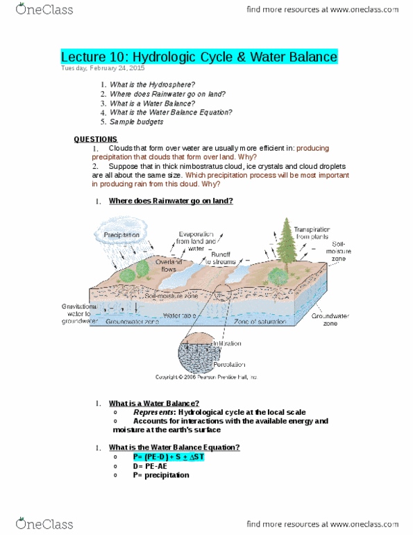 ENVIRSC 1A03 Lecture Notes - Lecture 10: Soil, Water Cycle, Nimbostratus Cloud thumbnail