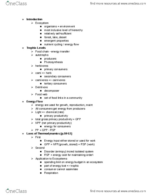 BIOL 12100 Lecture Notes - Lecture 23: Atrazine, Essential Amino Acid, Decomposer thumbnail