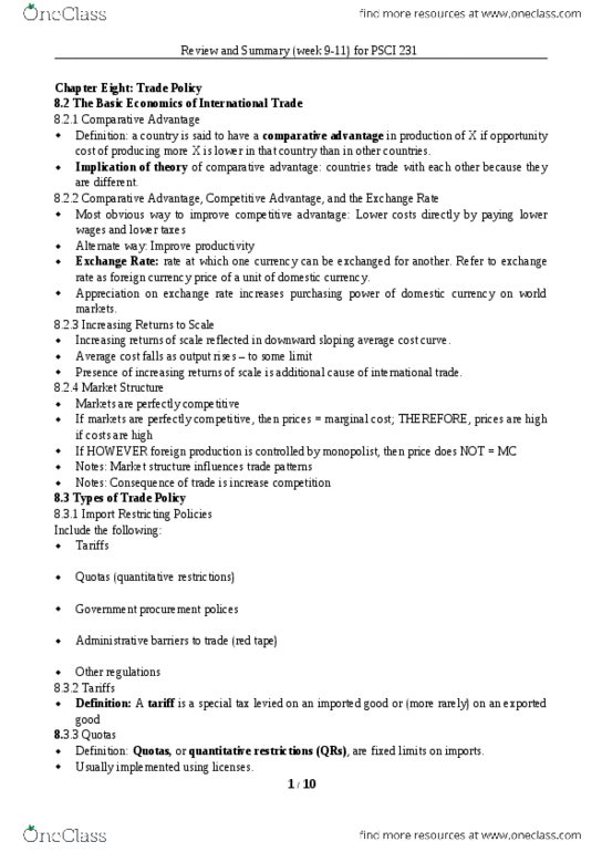 PSCI231 Lecture Notes - Lecture 1: Poverty Reduction, Market Structure, Brm P57 thumbnail