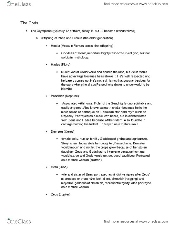 CLAS104 Lecture Notes - Lecture 5: Croesus, Ichor, Eileithyia thumbnail
