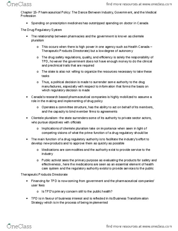 HLST 1010 Chapter Notes - Chapter 15: Adverse Drug Reaction, Precautionary Principle, Health Canada thumbnail