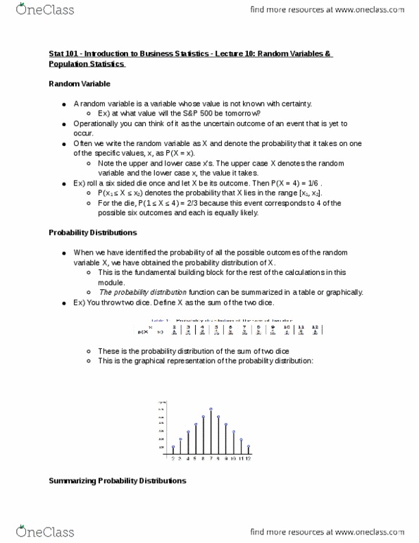 STAT 101 Lecture Notes - Lecture 10: Random Variable, Squared Deviations From The Mean, S&P 500 Index thumbnail