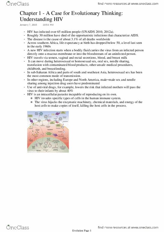 BIOL 3142 Chapter 1: Chapter 1 - A Case for Evolutionary Thinking Understanding HIV.pdf thumbnail
