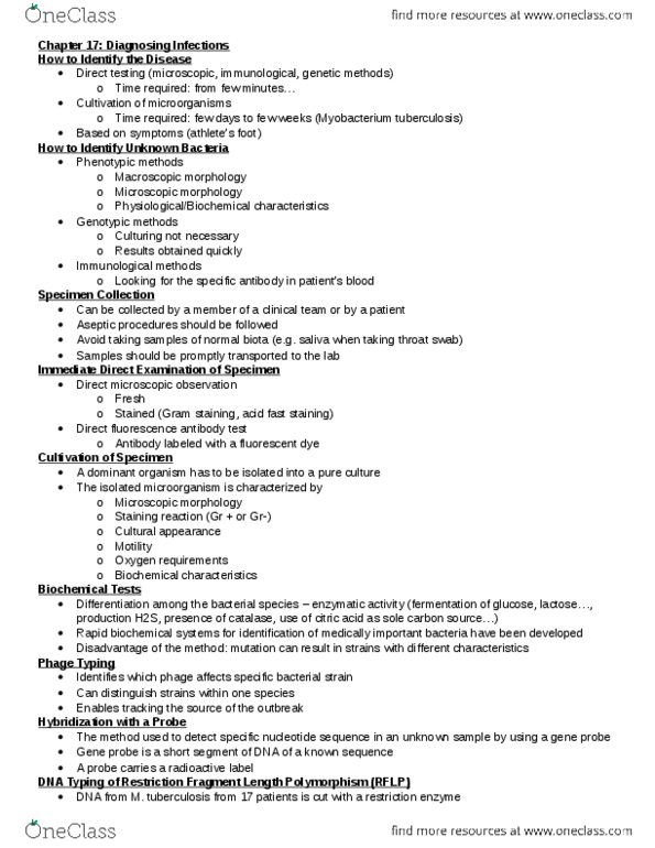 MCB 2000 Lecture Notes - Lecture 10: Restriction Fragment Length Polymorphism, Gram Staining, Immunodiffusion thumbnail