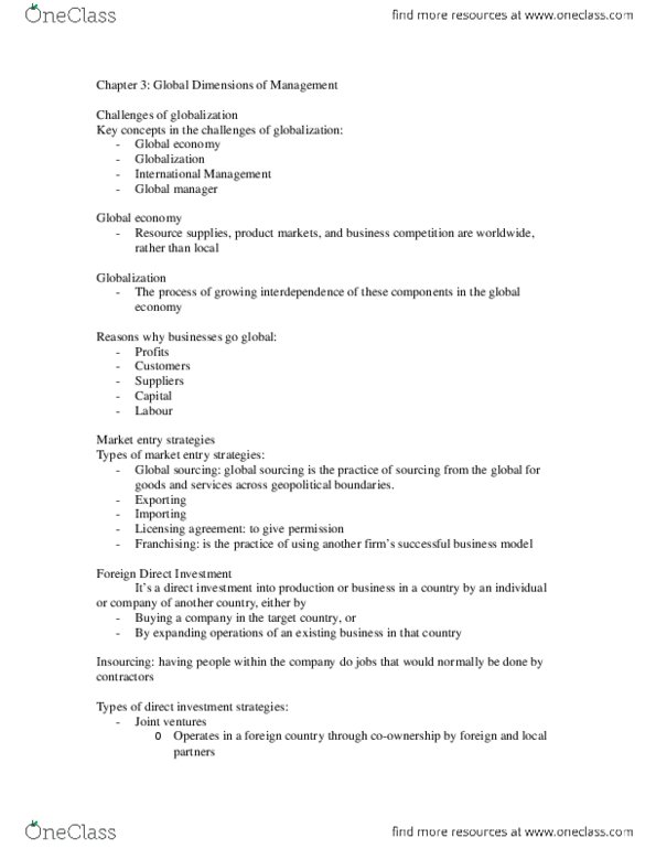 GMS 200 Lecture Notes - Lecture 3: World Trade Organization, Franchising, North American Free Trade Agreement thumbnail