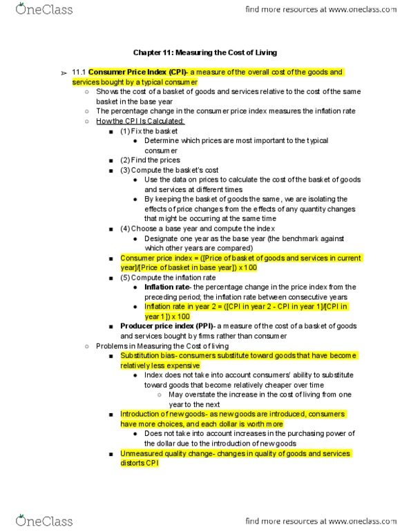 ECON 201 Chapter Notes - Chapter 11: Gdp Deflator, Price Level, Real Interest Rate thumbnail