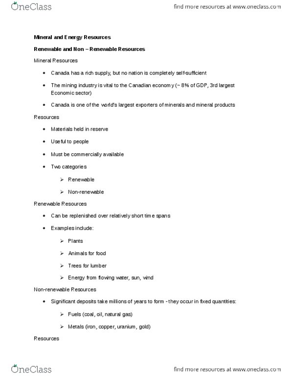 GL101 Chapter 20: Chapter 20 - Mineral and Energy Resources.docx thumbnail