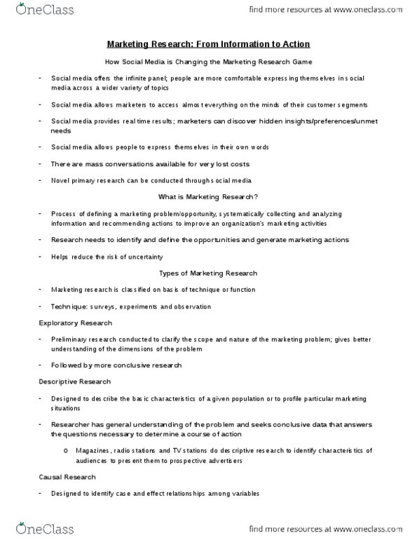 MKTG 2030 Chapter Notes - Chapter 8: Panel Data, Scientific Method, Financial Statement thumbnail