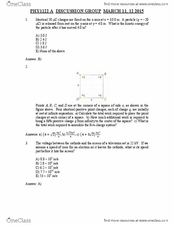 PHY 1122 Chapter Notes - Chapter 4: Surface Charge, Electric Potential, Dielectric thumbnail