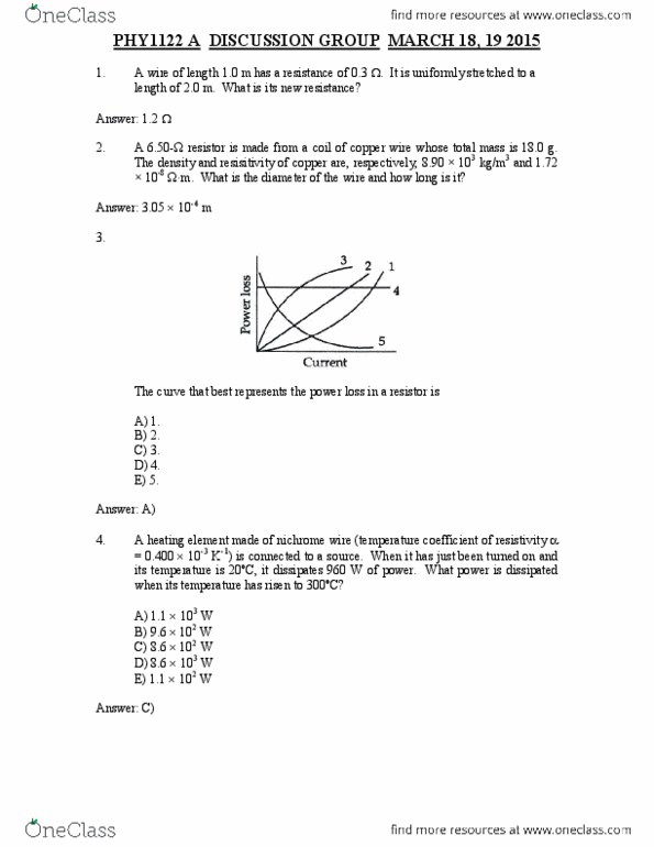 PHY 1122 Chapter Notes - Chapter 3: Nichrome, Heating Element, Temperature Coefficient thumbnail