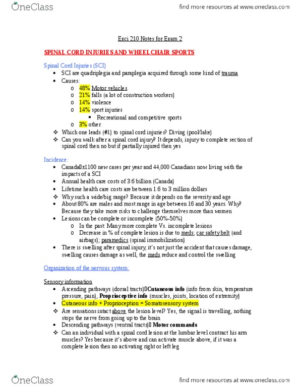 EXCI 210 Lecture Notes - Lecture 15: International Wheelchair Basketball Federation, Disabled Sports, Hip Fracture thumbnail