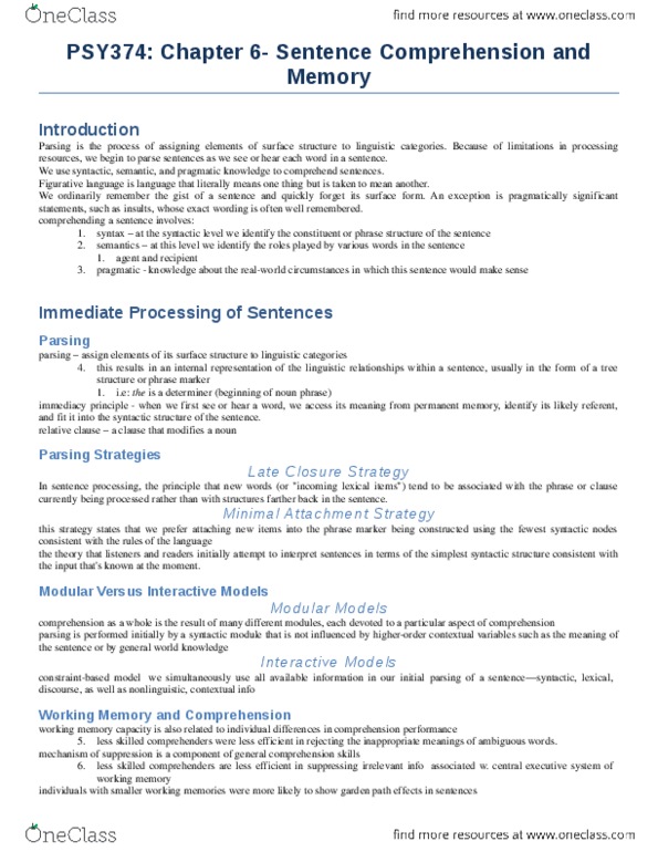 PSY374H5 Chapter Notes - Chapter 6: Parsing thumbnail