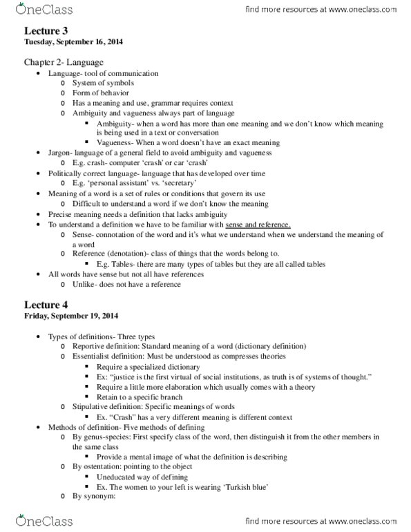 PHI 1101 Lecture 3: PHI 1101 Lecture 3 Chapter 2.docx thumbnail