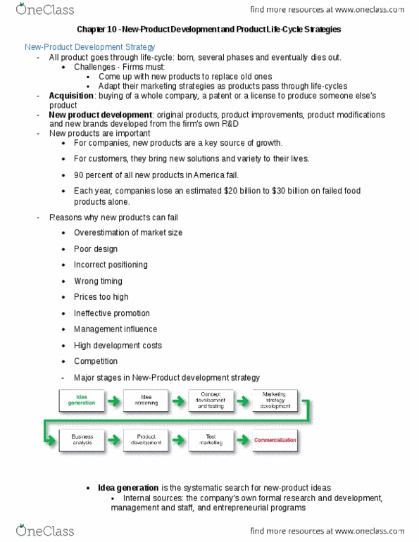 COMM 223 Lecture Notes - Lecture 10: New Product Development, Test Market, Marketing Strategy thumbnail