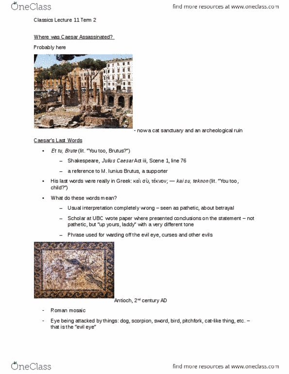 Classical Studies 1000 Lecture 28: Lecture 11 Term 2 - finishing off Caesar and Cleopatra.docx thumbnail