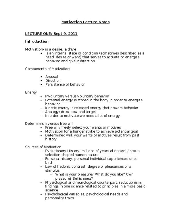 PSYC 2230 Lecture 1: Motivation-detailed lecture ONE notes!!! thumbnail