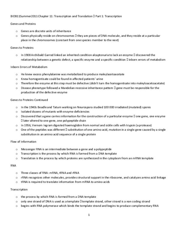 BIOB11H3 Lecture : Chapter 11 Notes (Summer2011) thumbnail