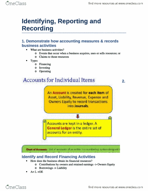 ACCT1101 Quiz Identifying, Reporting and Recording (aced the test and g... OneClass