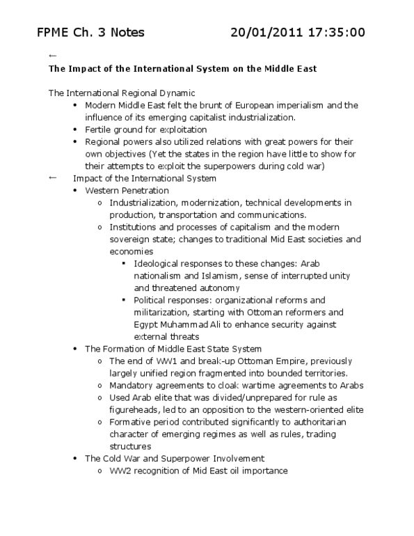 POLI 341 Lecture : Chapter 3 - Impact of the International System thumbnail