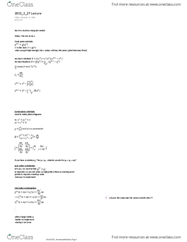 CHEN 3201 Lecture Notes - Lecture 22: Gaussian Elimination, Upper Critical Solution Temperature thumbnail