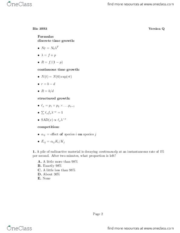 BIOLOGY 3SS3 Lecture Notes - Lecture 4: Time Series thumbnail