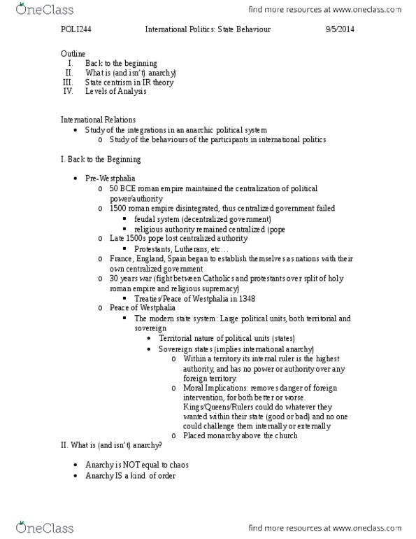 POLI 244 Lecture Notes - Lecture 1: Peer Pressure, Human Nature, Groupthink thumbnail