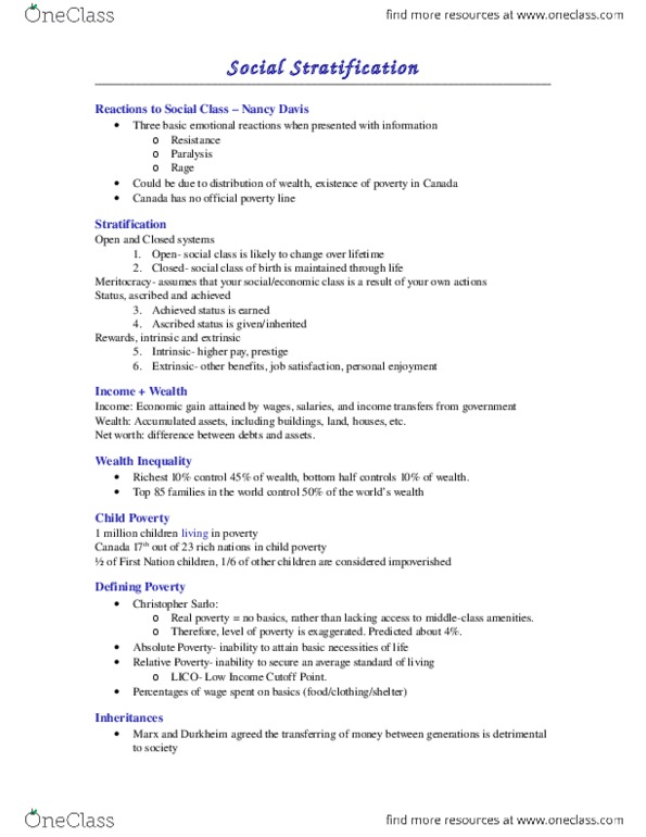 SOCI 201 Lecture Notes - Lecture 14: Antonio Gramsci thumbnail