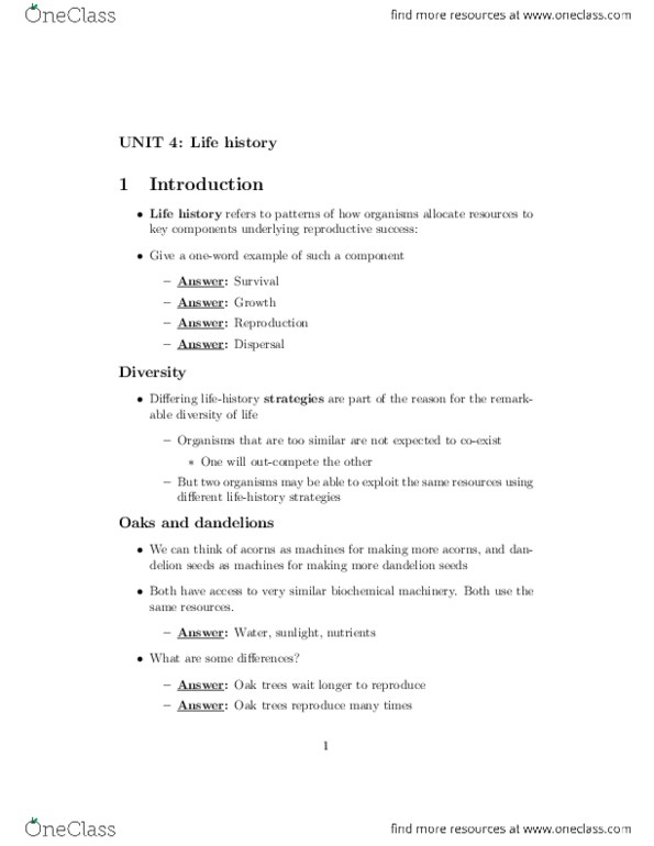 BIOLOGY 3SS3 Lecture 4: Unit #4 (Up to Midterm 1).pdf thumbnail