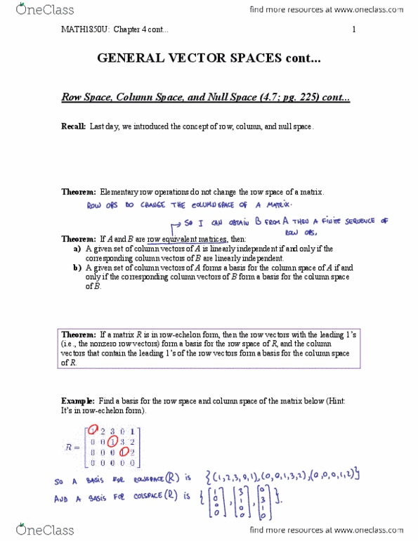 Applied Mathematics 1411A/B Lecture Notes - Lecture 14: Minimax, Row Echelon Form, Row And Column Vectors thumbnail