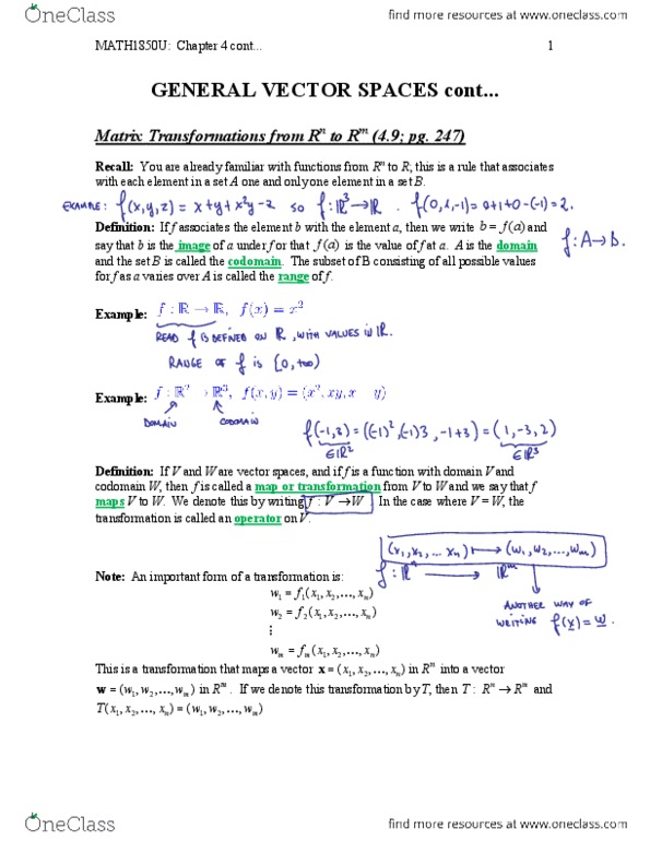 Applied Mathematics 1411A/B Lecture Notes - Lecture 15: Linear Map, Transformation Matrix thumbnail